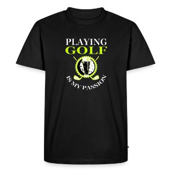 Playing golf is my passion Golf course gift - Men's Premium Organic T-Shirt - black - Front - Nico (187cm)