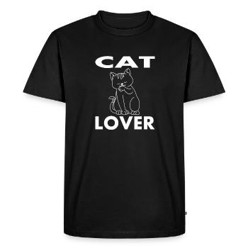 Chats amoureux des chats - T-shirt Premium bio Homme - noir - Devant - Nico (187cm)