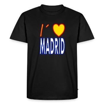 I love Madrid born in Madrid - Men's Premium Organic T-Shirt - black - Front - Nico (187cm)