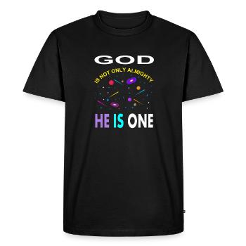 Allah is only God is almighty Muslim poison - Men's Premium Organic T-Shirt - black - Front - Nico (187cm)