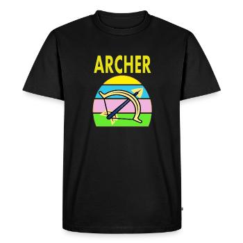 Tir à l’arc Sports Arbalète Cadeau - T-shirt Premium bio Homme - noir - Devant - Nico (187cm)