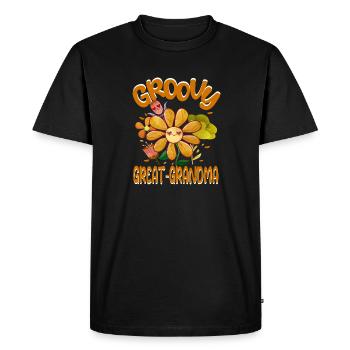 Groovy Arrière-grand-mère Famille Matching Vintage - T-shirt Premium bio Homme - noir - Devant - Nico (187cm)