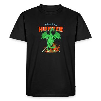 Dragon Crachats Feu Cadeau Personnage De Dessin Animé - T-shirt Premium bio Homme - noir - Devant - Nico (187cm)