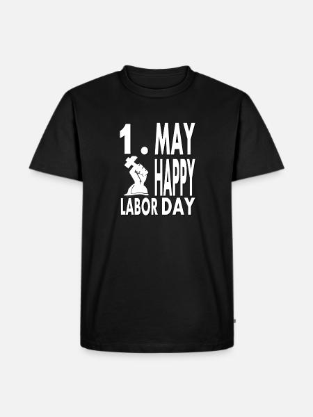 1 maj Semester, 1 maj, Semesterarbetare Gratis - Ekologisk premium-T-shirt herr - svart