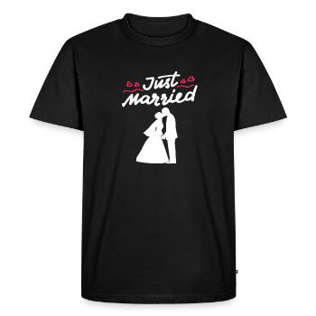 Cadeau de mariage de couple de mariage juste marié - T-shirt Premium bio Homme - noir - Devant - Nico (187cm)