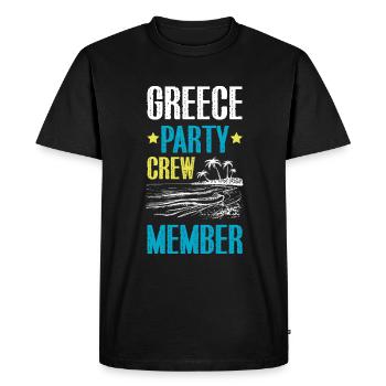Greece Party Crew - Men's Premium Organic T-Shirt - black - Front - Nico (187cm)