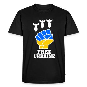 Ukraine - T-shirt Premium bio Homme - noir - Devant - Nico (187cm)