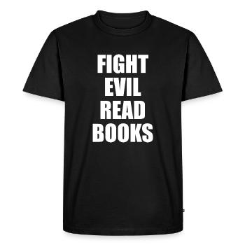 Fight Evil Lire des livres - T-shirt Premium bio Homme - noir - Devant - Nico (187cm)