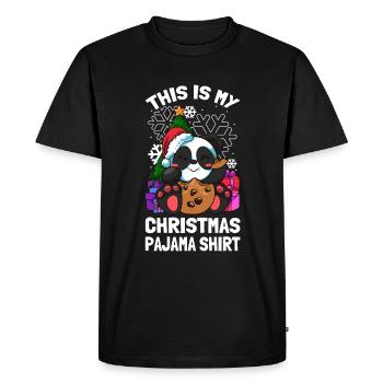 Ceci est mon pyjama de Noël Weihnachten - T-shirt Premium bio Homme - noir - Devant - Nico (187cm)