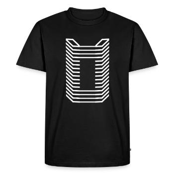 Unique Letter O Logo Design « Blanc » - T-shirt Premium bio Homme - noir - Devant - Nico (187cm)