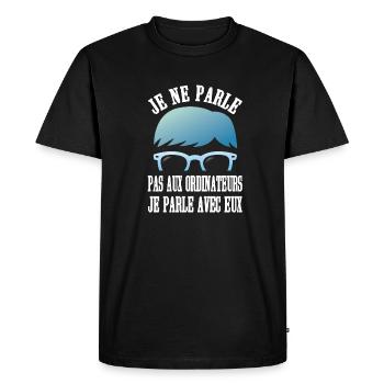 Maillot jeux vidéo geek humour jeux vidéo cadeau - T-shirt Premium bio Homme - noir - Devant - Nico (187cm)