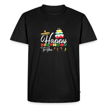 Mexican Happy Birthday to you cake Birthday Squad - Men's Premium Organic T-Shirt - black - Front - Nico (187cm)