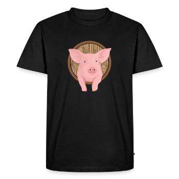Pig farm piggy pigsty - Men's Premium Organic T-Shirt - black - Front - Nico (187cm)