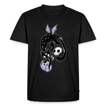 Kawaii Black Spynx Cat Black Metal Nu Goth - T-shirt Premium bio Homme - noir - Devant - Nico (187cm)