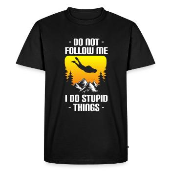 Paragliding Parachuting Aviation - Men's Premium Organic T-Shirt - black - Front - Nico (187cm)