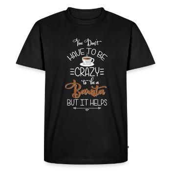 Barista Caféine Barman Latte Macchiato - T-shirt Premium bio Homme - noir - Devant - Nico (187cm)