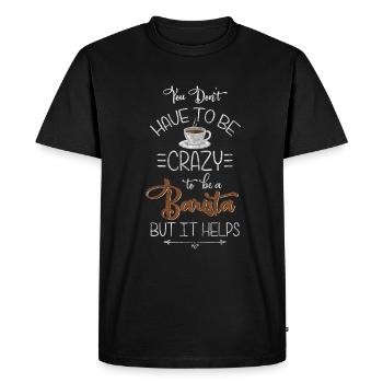Barista Connoisseur Milk Morning grouch - Men's Premium Organic T-Shirt - black - Front - Nico (187cm)