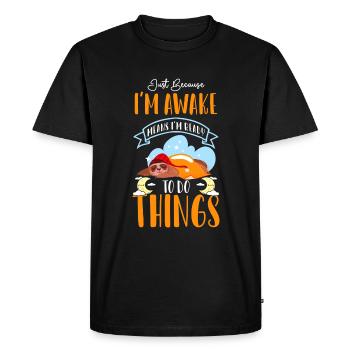 Sleep lazy - Men's Premium Organic T-Shirt - black - Front - Nico (187cm)