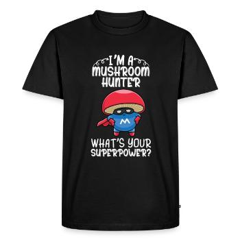 Mushroom pickers and mushroom friends - Men's Premium Organic T-Shirt - black - Front - Nico (187cm)