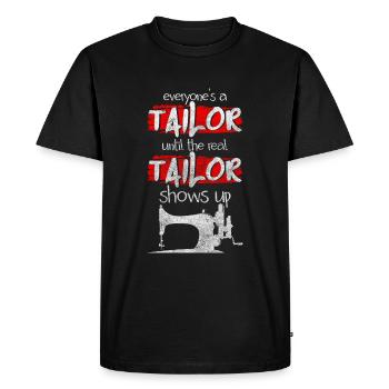 Machine à coudre à la main de passe-temps de vêtements - T-shirt Premium bio Homme - noir - Devant - Nico (187cm)
