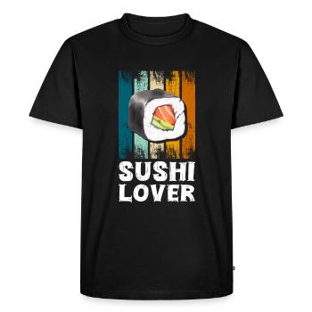Sushi Riz Nourriture préférée Soja - T-shirt Premium bio Homme - noir - Devant - Nico (187cm)