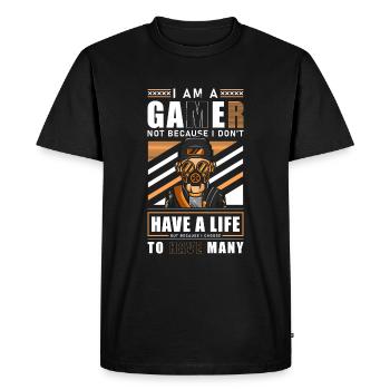 PC Gamer Nerd Geek League - T-shirt Premium bio Homme - noir - Devant - Nico (187cm)