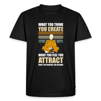 Yoga Guérison Spirituel - T-shirt Premium bio Homme - noir - Devant - Nico (187cm)
