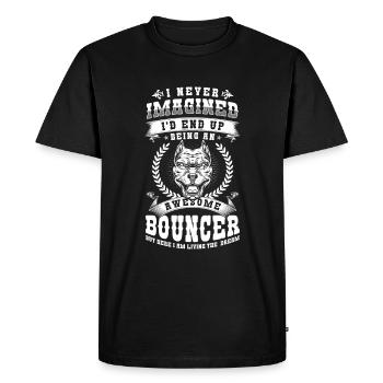 Bouncer Job Wide Entry - Men's Premium Organic T-Shirt - black - Front - Nico (187cm)