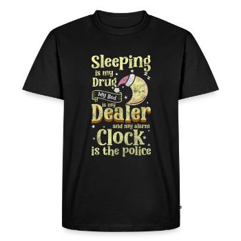 Oreiller de repos pour dormeur tardif - T-shirt Premium bio Homme - noir - Devant - Nico (187cm)