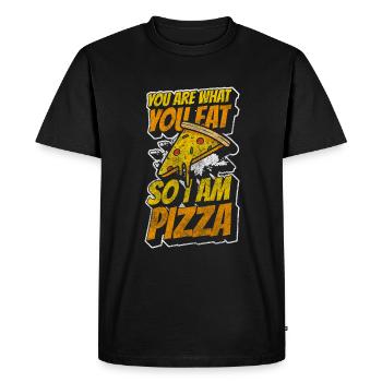 Pizzeria, Soulfood, Pizza Maker, Stone Oven Pizza - Men's Premium Organic T-Shirt - black - Front - Nico (187cm)