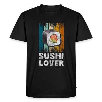 Sushi Mignon Kawaii Nourriture préférée - T-shirt Premium bio Homme - noir - Devant - Nico (187cm)