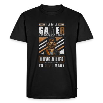 Gamer Player League Game - Men's Premium Organic T-Shirt - black - Front - Nico (187cm)