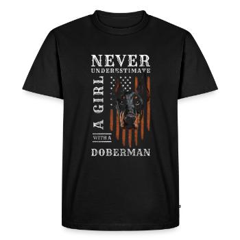 Doberman Dog Owner Service Dogs Dog Love - Men's Premium Organic T-Shirt - black - Front - Nico (187cm)