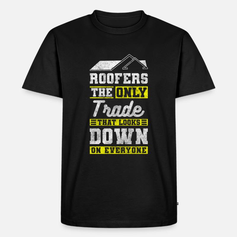 Dachdecker Ziegel Häuser Dachdeckermeister - Männer Premium Bio T-Shirt - Schwarz