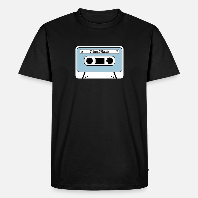 Kassette - Männer Premium Bio T-Shirt - Schwarz