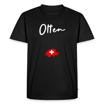 Olten - Men's Premium Organic T-Shirt - black - Front - Nico (187cm)