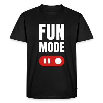 FUN MODE ON - Männer Premium Bio T-Shirt - Schwarz - Vorne - Nico (187cm)