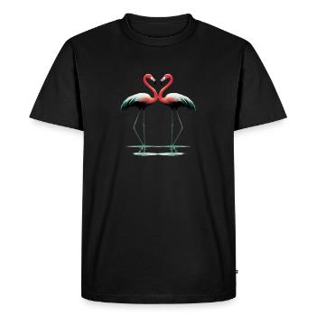 Flamants roses Flamant - T-shirt Premium bio Homme - noir - Devant - Nico (187cm)