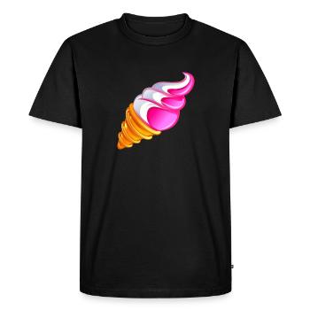 glace vanille fraise kawa - T-shirt Premium bio Homme - noir - Devant - Nico (187cm)