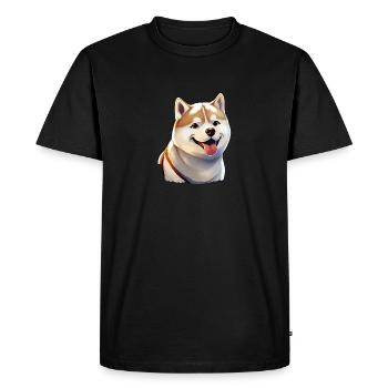 Photo de profil d'un chiot Shiba Inu - T-shirt Premium bio Homme - noir - Devant - Nico (187cm)