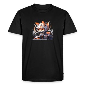 Japanese dog Shiba Inu with helmet and racing car - Men's Premium Organic T-Shirt - black - Front - Nico (187cm)