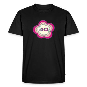 40. 40 ANS. 40e ANNIVERSAIRE. ANNIVERSAIRE 40 ANS. - T-shirt Premium bio Homme - noir - Devant - Nico (187cm)