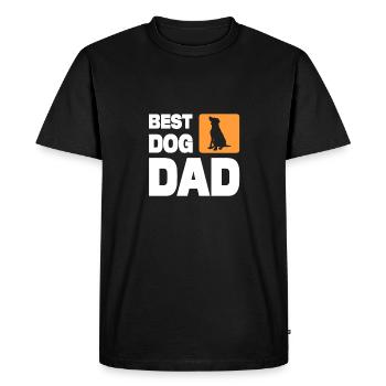 Meilleur papa chien, papa chien, papa chien - T-shirt Premium bio Homme - noir - Devant - Nico (187cm)
