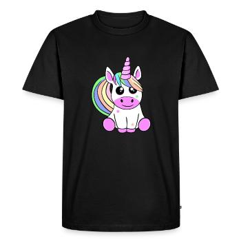 Une jolie licorne. - T-shirt Premium bio Homme - noir - Devant - Nico (187cm)