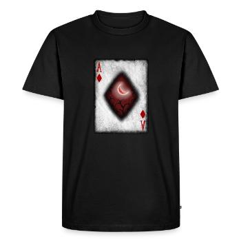 Ace of Diamonds with Moon - Men's Premium Organic T-Shirt - black - Front - Nico (187cm)