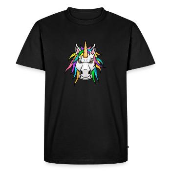 Licorne Sinistre Mal en colère - T-shirt Premium bio Homme - noir - Devant - Nico (187cm)