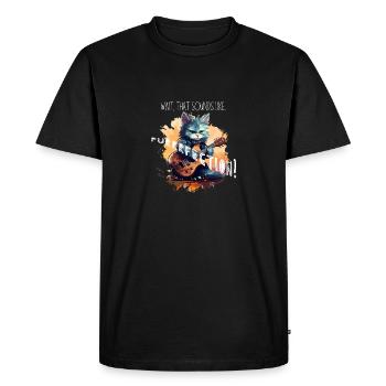 Rock Cat jouant de la guitare - Funny Guitar Cat T-shirt - T-shirt Premium bio Homme - noir - Devant - Nico (187cm)