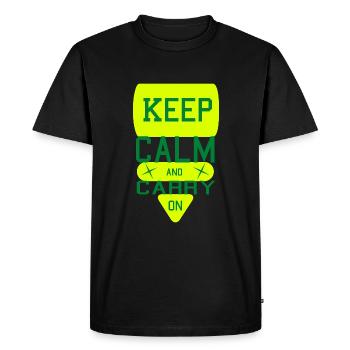 Restez calme et continuez - T-shirt Premium bio Homme - noir - Devant - Nico (187cm)