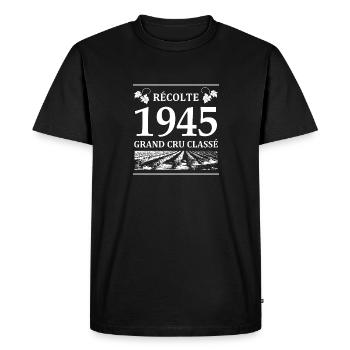 Récolte 1945 - T-shirt Premium bio Homme - noir - Devant - Nico (187cm)