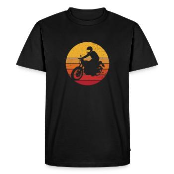 Motard Motard Motard Vintage - T-shirt Premium bio Homme - noir - Devant - Nico (187cm)